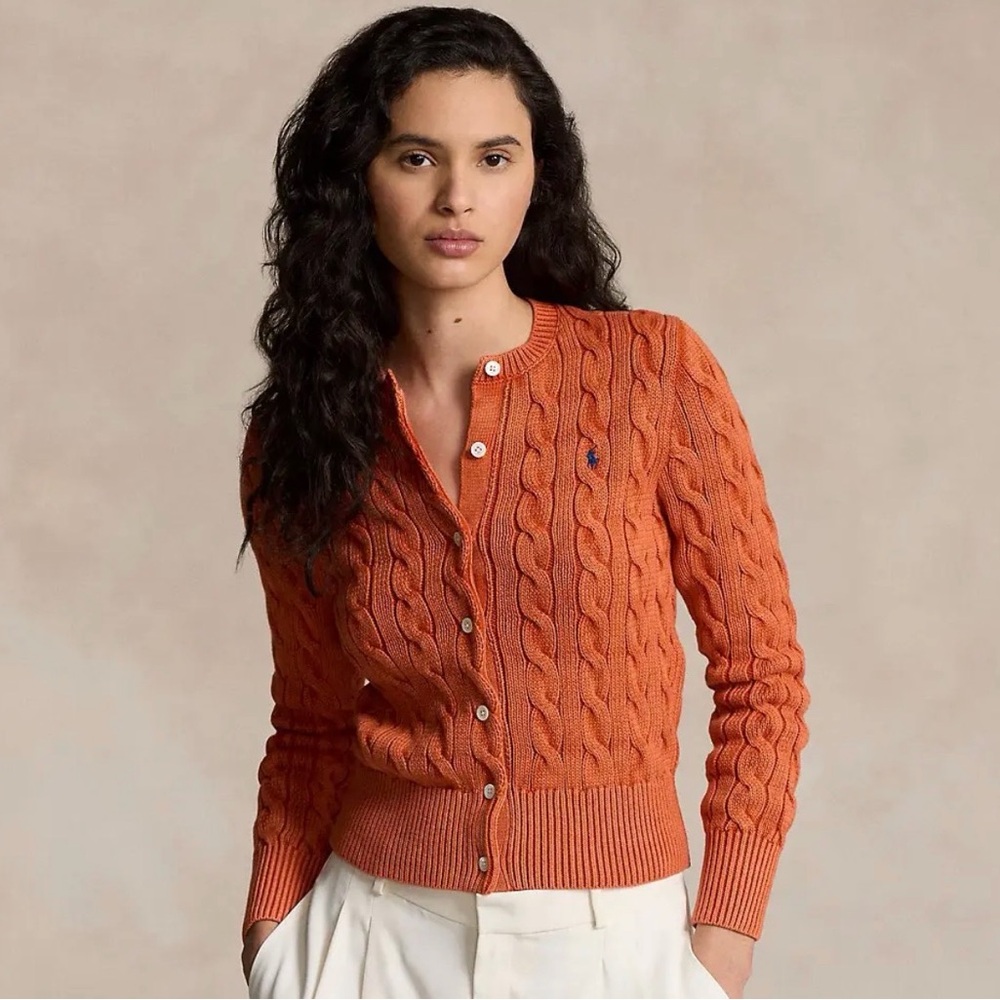 Ralph Lauren Polo Cable Knit Cardigan Sweater